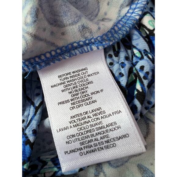 Anne Klein Blue Green Peacock Print Sleeveless Maxi Dress Size 14 Vacation - Picture 6 of 6